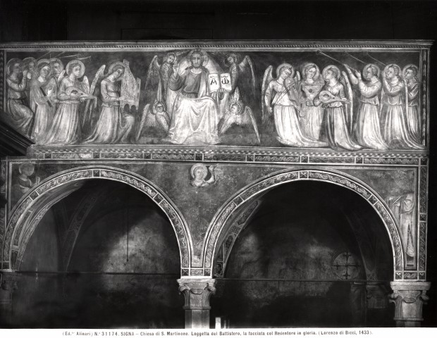 Alinari, Fratelli — Signa - Chiesa di S. Martinone. Loggetta del Battistero, la facciata col Redentore in gloria. (Lorenzo di Bicci, 1433) — particolare